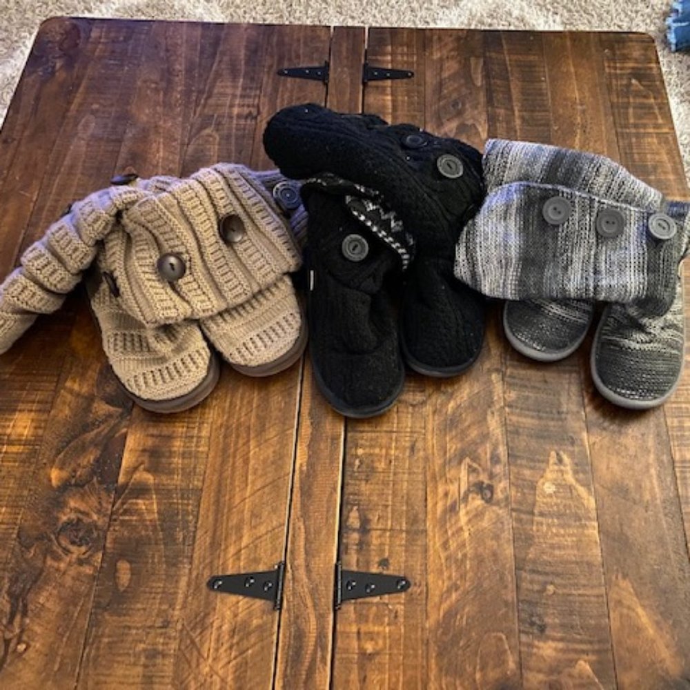3 pair MUK LUK SweaterKnitSlouchBoots Sz7.5